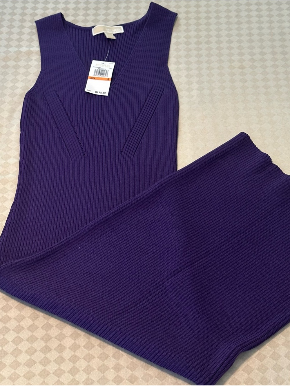 Michael Kors Deep Purple Ribbed Dress
